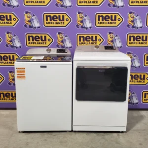 Maytag 4.7 cu. ft. Smart Top Load Washing Machine with Deep Fill Option MVW6230HW - Scratch & Dent (Minor) and Maytag 7.4 cu. ft. Electric Steam Dryer with Extra Power Button 16076 - MED7230HW - Scratch & Dent (Minor) - Image 1