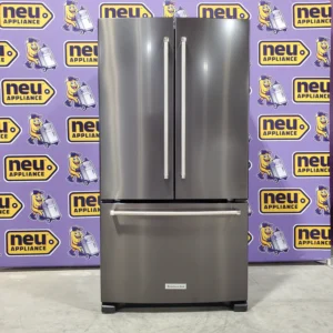 KitchenAid Black Stainless 36 in. 20 cu. ft. Counter Depth French Door Refrigerator with Wood-Look Nesting Shelf and Full Width Pantry Drawer KRFC136RBS - Scratch & Dent (Minor) - Image 1