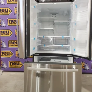 GE 33" Wide Stainless Steel ENERGY STAR 24.7 Cu. Ft. French-Door Refrigerator with Ice Maker and Water Dispenser 3SD883 - GNE25JYKFS - Open Box - Image 8