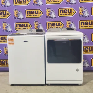 Maytag White Smart Top Load 5.2 Cu. Ft. Washer with Extra Power Button MVW7230HW - Scratch and Dent (Minor) and Maytag White Smart Gas 7.4 Cu. Ft. Dryer with Extra Power Button MGD7230HW - Open Box - Image 1