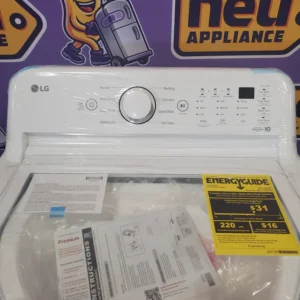 LG White Top Load 4.5 Cu. Ft. Washer with NeveRust Drum and TurboDrum Technology WT7000CW - New in Box and LG 7.3 cu. ft. Ultra Large High Efficiency Electric Dryer in White 16067 - DLE7000W - Scratch & Dent (Minor) - Image 4