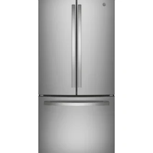 GE 33" Wide Stainless Steel ENERGY STAR 24.7 Cu. Ft. French-Door Refrigerator with Ice Maker and Water Dispenser GNE25JYKFS - New in Box - Image 1