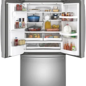 GE Energy Star 3 Door French Door 27.7 Cu. Ft. Refrigerator with TwinChill Evaporators in Fingerprint Resistant Stainless Steel GFE28GYNFS - New in Box - Image 7