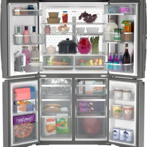 GE Profile ENERGY STAR® 22.9 Cu. Ft. Counter-Depth Quad-Door Refrigerator with Dual-Dispense AutoFill Pitcher and Door in Door PHD23BYWFS - New in Box - Image 5