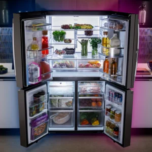 GE Profile ENERGY STAR® 22.9 Cu. Ft. Counter-Depth Quad-Door Refrigerator with Dual-Dispense AutoFill Pitcher and Door in Door PHD23BYWFS - New in Box - Image 4