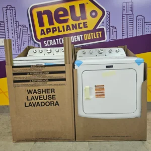 Maytag White 4.5 Cu. Ft. High Efficiency Washer with PowerWash Cycle MVW5035MW and Maytag White Electric 7.0 Cu. FT. Dryer with Moisture Sensing MED5030MW - New in Box - Image 1